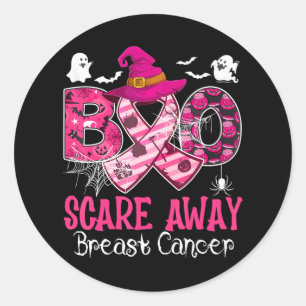 Halloween Boo Scare Away Borstkanker Ronde Sticker