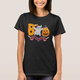 Halloween Boo Schattig Geest Pompoen Spinneweb Hal T-shirt