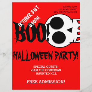 Halloween Boo Schedel Feest Aankondiging Flyer