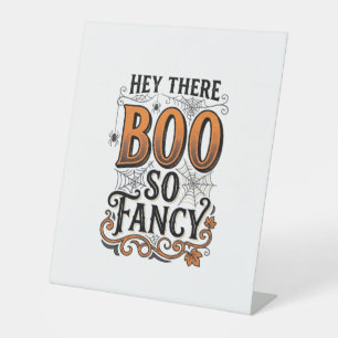 Halloween Boo Shirt Vintage Gravure Spelterig Scha Reclamebord Met Voetstuk