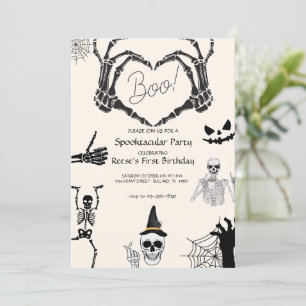 Halloween Boo Skeleton Verjaardag Kaart