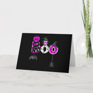 Halloween Boo Uil Met Heksenhoed Spinnen Jongens M Kaart