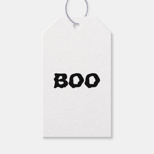 Halloween Boo zwart-wit spooky blanco gunsten Cadeaulabel (Voorkant)