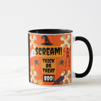 Halloween Boo. Zwarte 11-oz Combo-Mok Mok