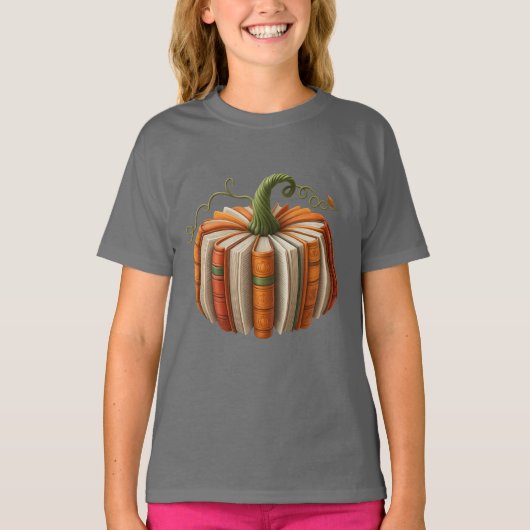 Halloween Bookish Pumpkin Shirt – Fall Reading (Voorkant)