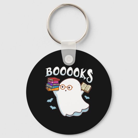 Halloween Books Librarian English Teacher Reader R Sleutelhanger (Voorkant)