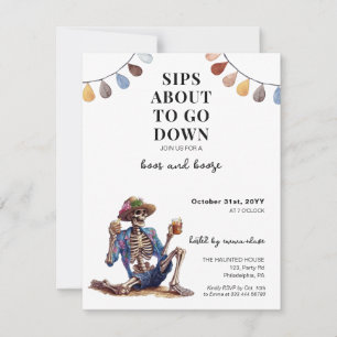 Halloween Boos en Booze volwassen Party skelet Aankondiging