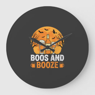 Halloween Boos en Drank Drankfeest Design Grote Klok