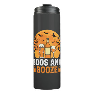 Halloween Boos en Drank Drankfeest Design Thermosbeker