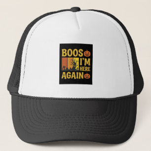 Halloween Boos Ik ben hier weer Retro Begraafplaat Trucker Pet