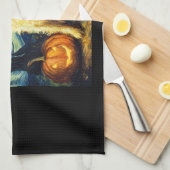 Halloween Border Collie Fall Pumpkin Theedoek (Quarter Fold)