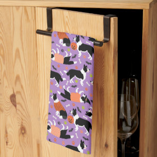 Halloween Border Collie Kitchen Towel Theedoek