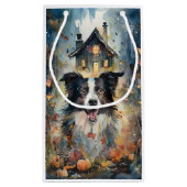 Halloween Border Collie met pomkins Scary Klein Cadeauzakje (Achterkant)