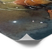 Halloween Border Collie met pomkins Scary Poster (Hoek)