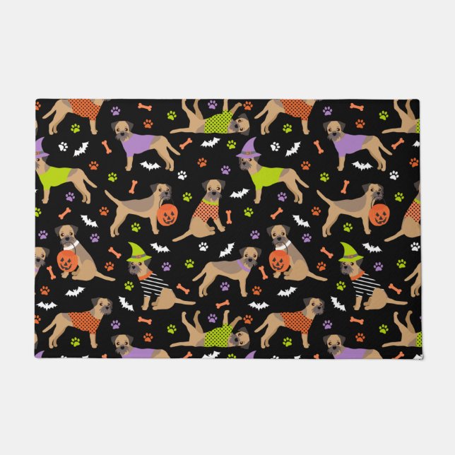 Halloween Border Terrier Doormat Deurmat (Voorkant)