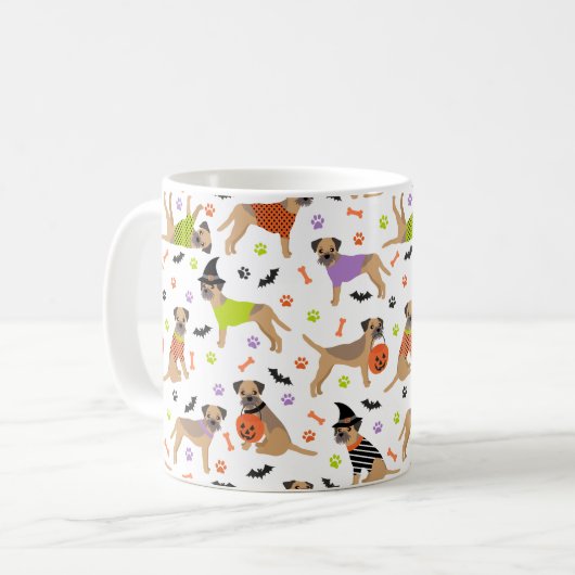 Halloween Bordure Terrier Café Mug (Devant gauche)