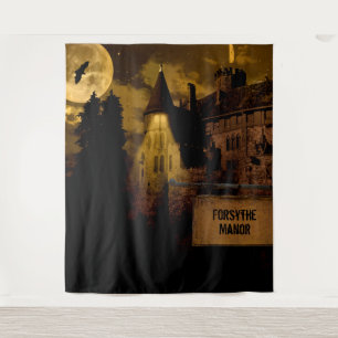 Halloween   Bosbouw   Haunted Manor Wandkleed