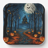Halloween-bospad Papieren Bordje (Voorkant)