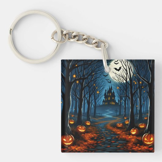 Halloween-bospad Sleutelhanger (Voorkant)