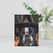 Halloween Boston Terrier Briefkaart (Staand voorkant)