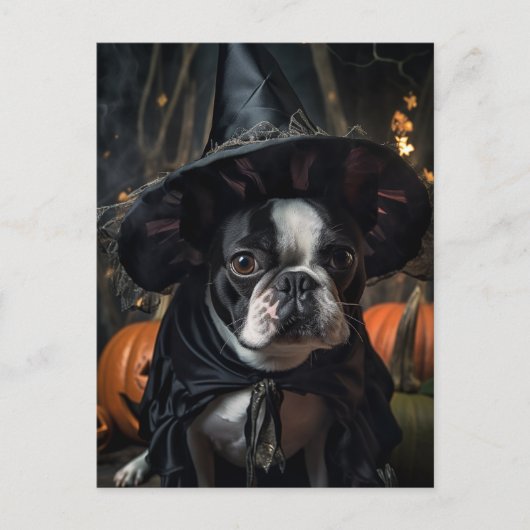 Halloween Boston Terrier Dog Briefkaart (Voorkant)