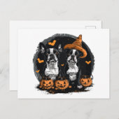 Halloween Boston Terrier Honden Briefkaart (Voorkant / Achterkant)