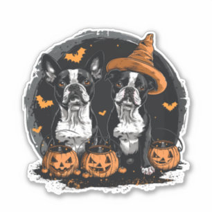 Halloween Boston Terrier Honden Sticker