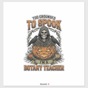 Halloween Botanical Leraar Vintage Gravure Pompoen Sticker
