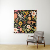 Halloween botten, bloemennaadloos patroon. wandkleed (In Situ (horizontaal))