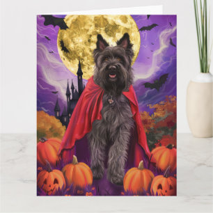 Halloween Bouviers des Flandres Vampier Pompoenen Kaart
