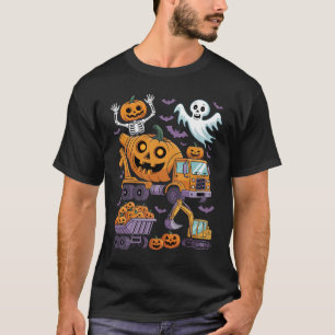 Halloween Bouw Trucks en Pompoenen T-shirt