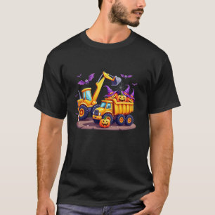 Halloween Bouwvoertuig Graafmachine Truck Pum T-shirt