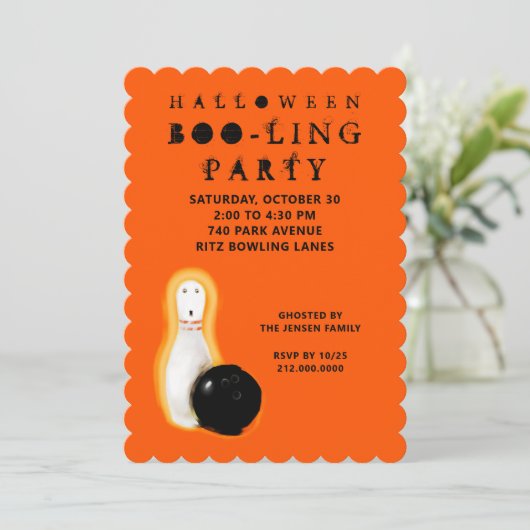 Halloween Bowling Party Invitations (Debout devant)