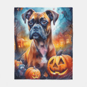Halloween Boxer met pompoenen eng Fleece Deken (Voorkant)