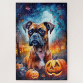 Halloween Boxer met pompoenen eng Legpuzzel (Verticaal)