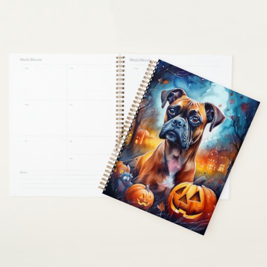 Halloween Boxer met pompoenen eng Planner (Display)
