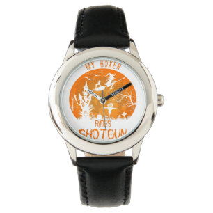 Halloween Boxer Witch Dog Dierenvriend Gift Ideeën Horloge