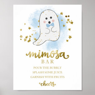 Halloween Boy Baby shower Mimosa Bar Sign. Poster