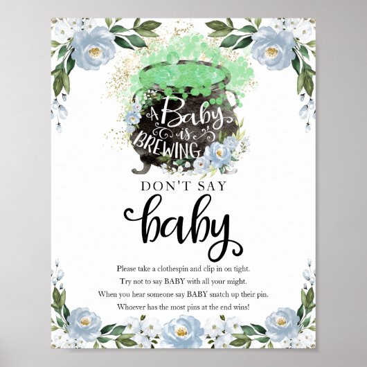 Halloween Boy Baby shower Zeg geen Baby Sign Poster (Voorkant)