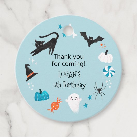 Halloween Boy Birthday Party Bedankjes Labels (Voorkant)