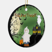 Halloween Boy Ghost Round Ornament (Links)