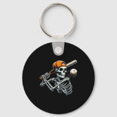 Halloween Boys Batting Skeleton Baseball Sleutelhanger (Voorkant)