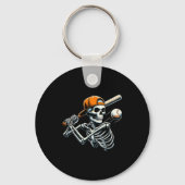 Halloween Boys Batting Skeleton Baseball Sleutelhanger (Voorkant)