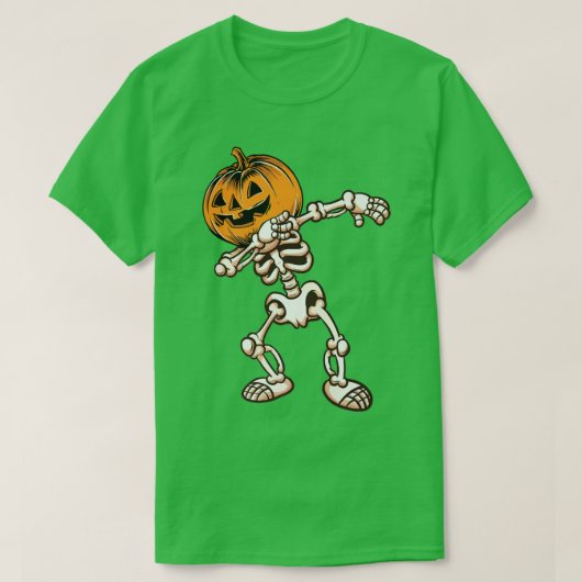 Halloween Boys Dabbing Skeleton Scary Pumpkin Jack T-shirt (Design voorkant)
