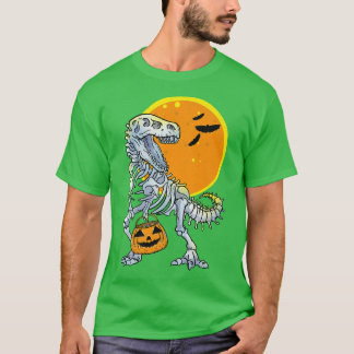 Halloween Boys Dinosaur Skeleton T re Scary Pumpki T-shirt
