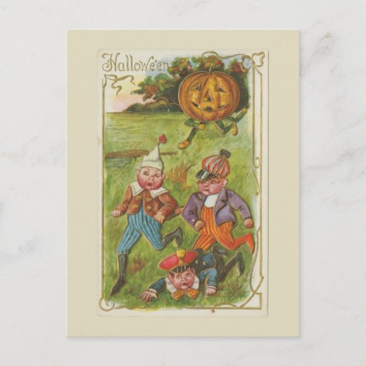 Halloween Boys en Jack O'Lantern  Briefkaart (Voorkant)