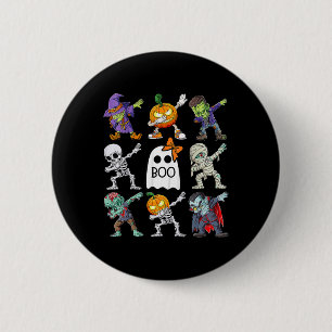 Halloween Boys Skeleton Zombie Pumpkin Uniek Boek Ronde Button 5,7 Cm