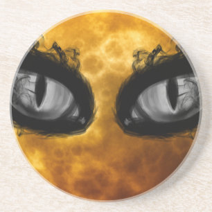 Halloween boze ogen zandsteen onderzetter