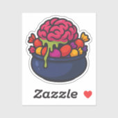 Halloween Brain Candy Bowl Horror Sticker (Vel)