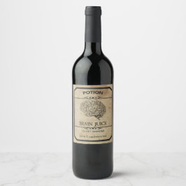 Halloween Brain Juice Apothecary Wijnlabel Wijn Etiket